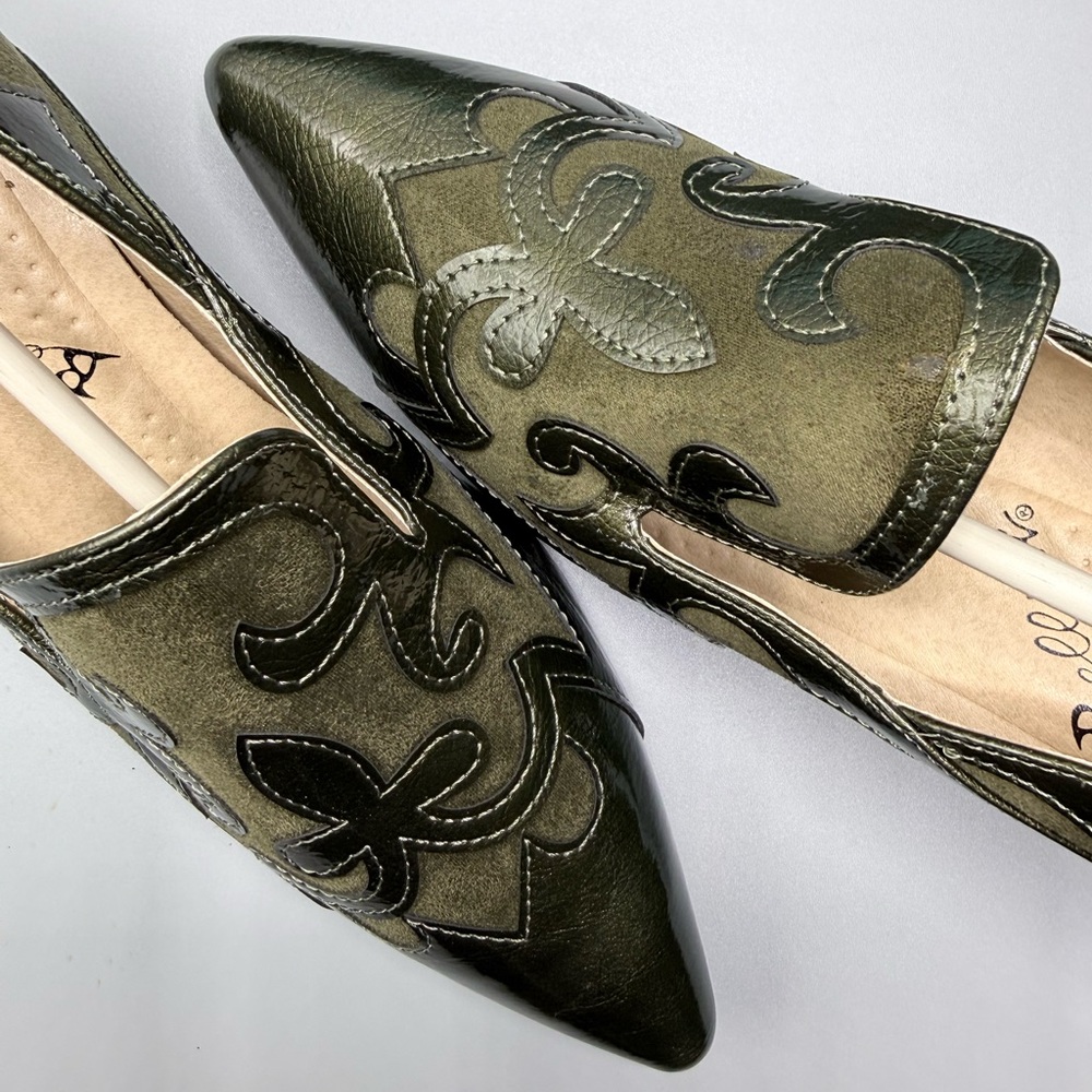 Bellini “Bengal” Green Micro Patent & Suede Heels – Size 8 - Picture 4 of 6